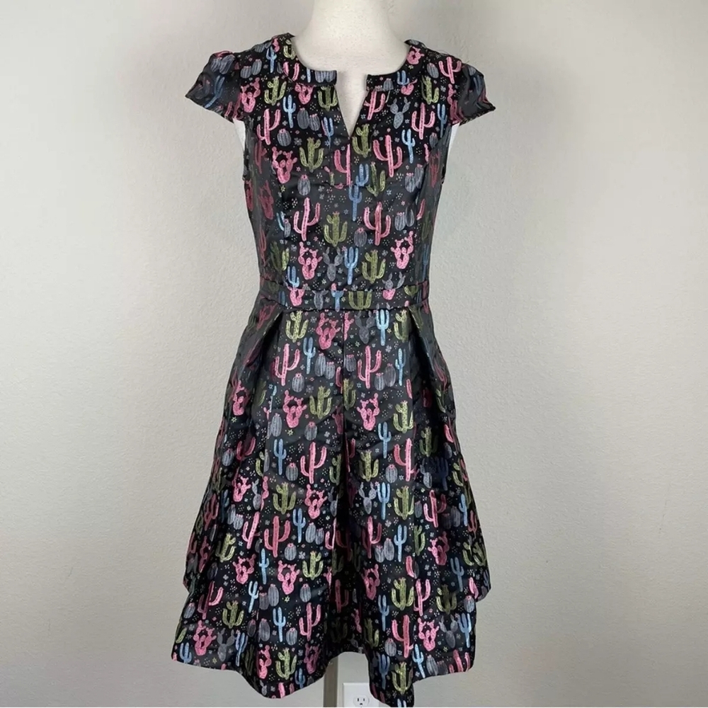 Modcloth Black Cactus fit and flare